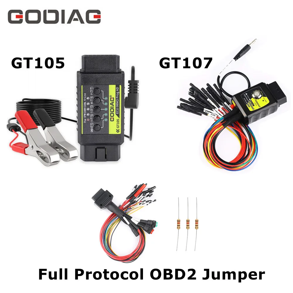 GODIAG GT105 Plus GT107 DSG Gearbox Data Read/Write Adapter Full Protocol OBD2 Jumper DQ250 DQ200 VL381 VL300 DQ500