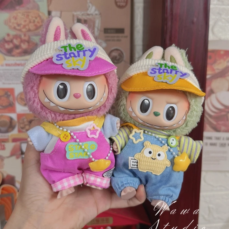 

Одежда Labubu 17 см, подходящая для кукол V1 V2 V3, футболка, комбинезон, штаны, комплект одежды для кукол и комплект хлопковой кукольной одежды 10 см