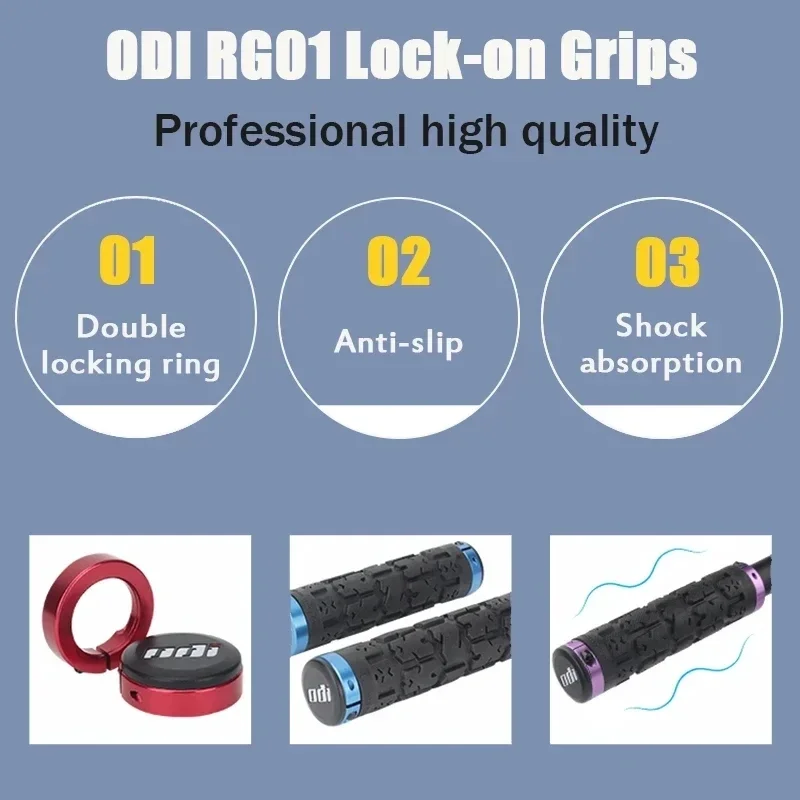 ODI Mountain Bike Grips Antislip Shock Handlebar Cover Shock Absorbing Lock Ring Bicycle Handle Bar Cycling Accessories