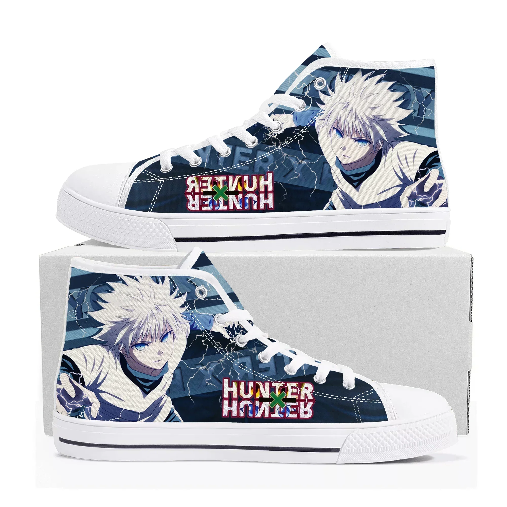 Gon Killua Zoldyck Hunter X Hunter High Top Sneakers Men Women High Quality Canvas Sneaker Manga Couple Customized Shoe