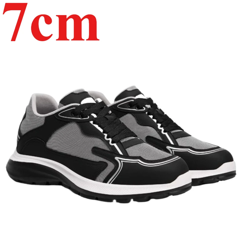 Height-increasing Shoes for Men's Increase 7cm Fashionable Casual Sports Shoes Lightweight Comfortable Invisible Elevated Design