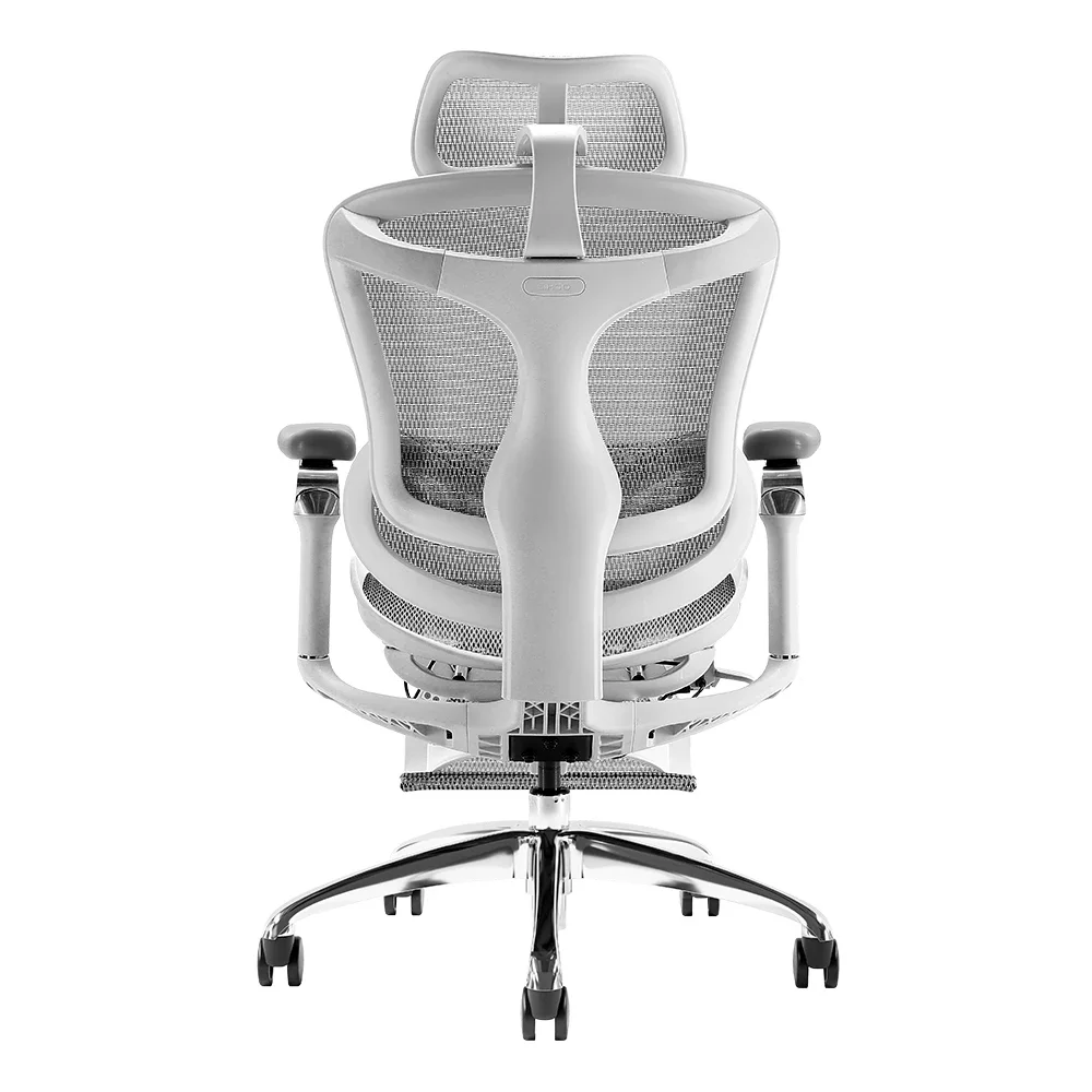 New Design 5D Ergonomics Office Chair with Adjustable Lumbar Pillow Gray Mesh Seat Aluminum Handrail Aluminum Metal Material