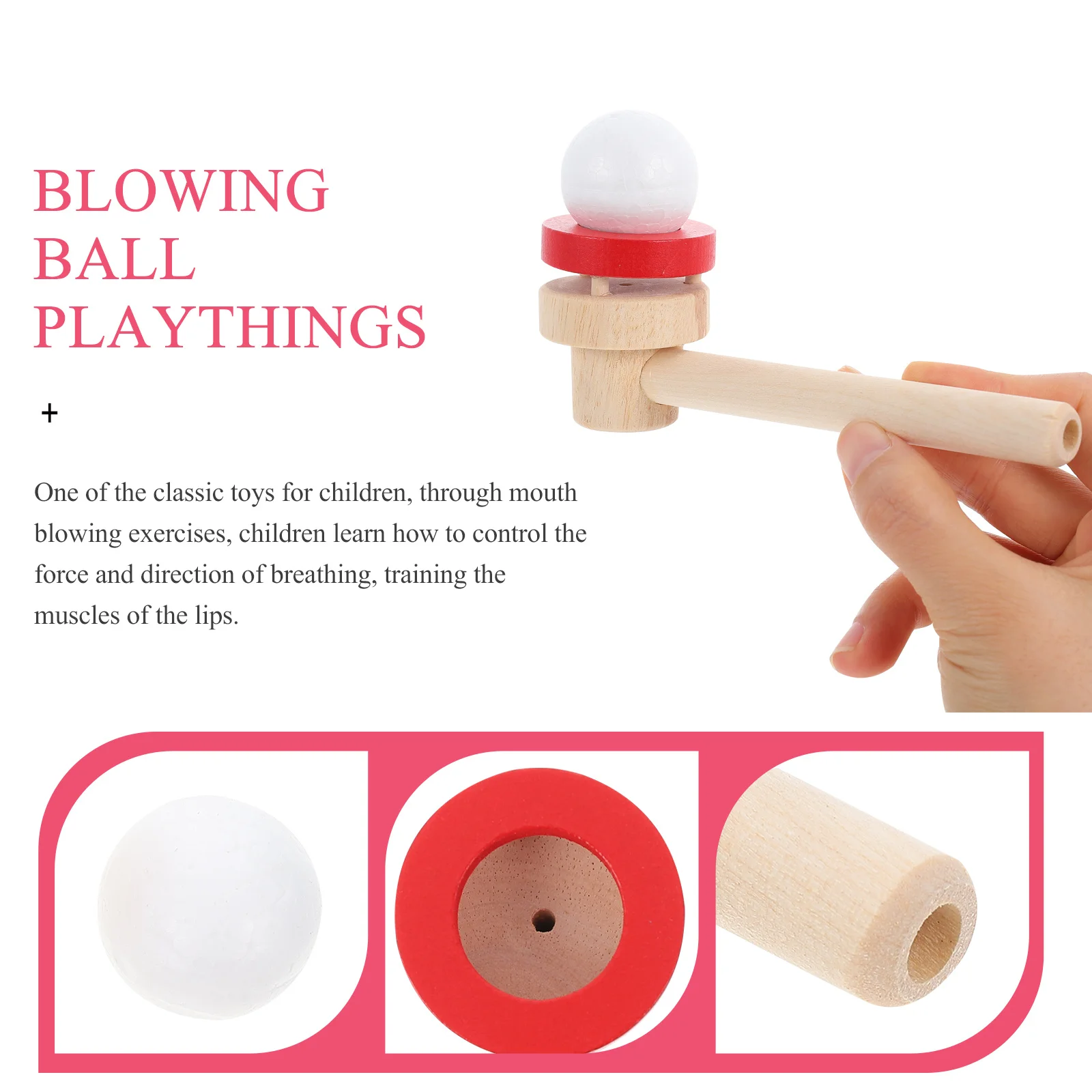 Set di Palline Galleggianti in Legno per Esercizi di Respirazione per Bambini, Gioco Educativo Cognitivo, Palline per Equilibrio e Divertimento