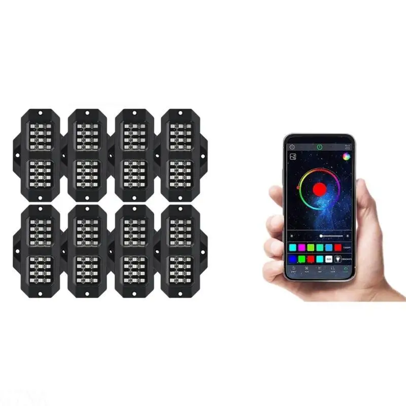 G7NA Car Lights Rock Light Kits Car Chassis Light for Car ATV SUV High Brightness Car Light APP Control Music Modes