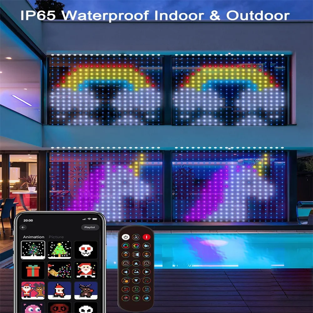 LED Smart RGB Curtain Lights  APP Control Fairy Light Garland DIY Picture Display Party Wedding Window  Decor Garden Party