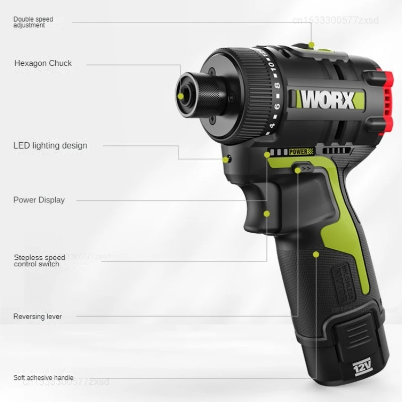 Xiaomi Worx WU129 Cordless Screwdriver Dual Speed 40Nm 12v 1800rpm Brushless Motor Adjust Torque Univeral Portable Power Tool