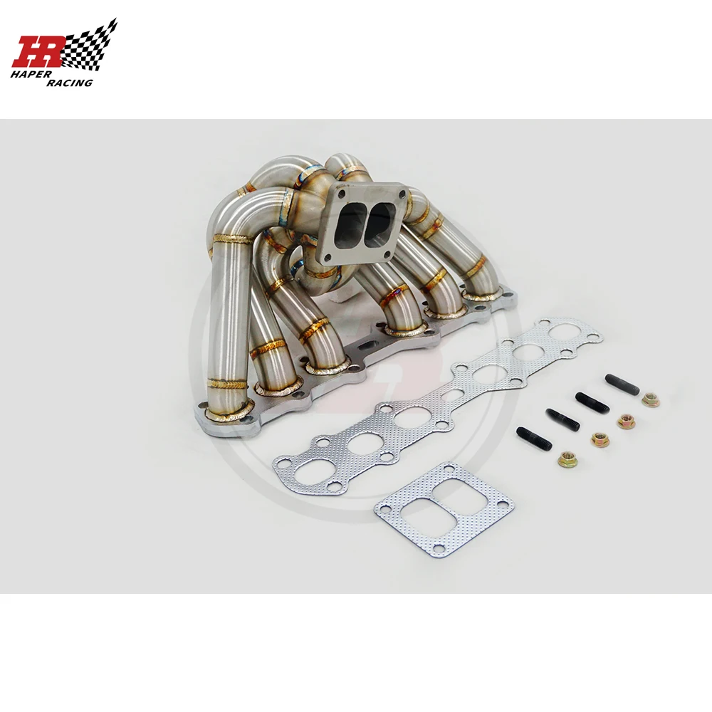 HAPER RACING SS304 Collector Casted 3mm Steam Pipe T4 Twin Scroll Turbo Manifold For Supra JZA70JZX90 1JZ-GTE NON VVTI 1989-1993