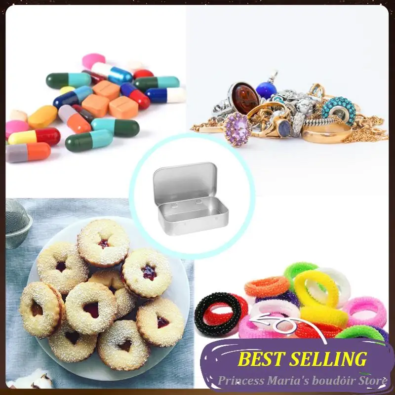 

AB30-2 PCS Маленькая коробка для хранения с крышкой Прямоугольные маленькие жестяные коробки Металлическая коробка с крышкой Маленькая жестяная коробка для домашнего хранения Прочный Silv