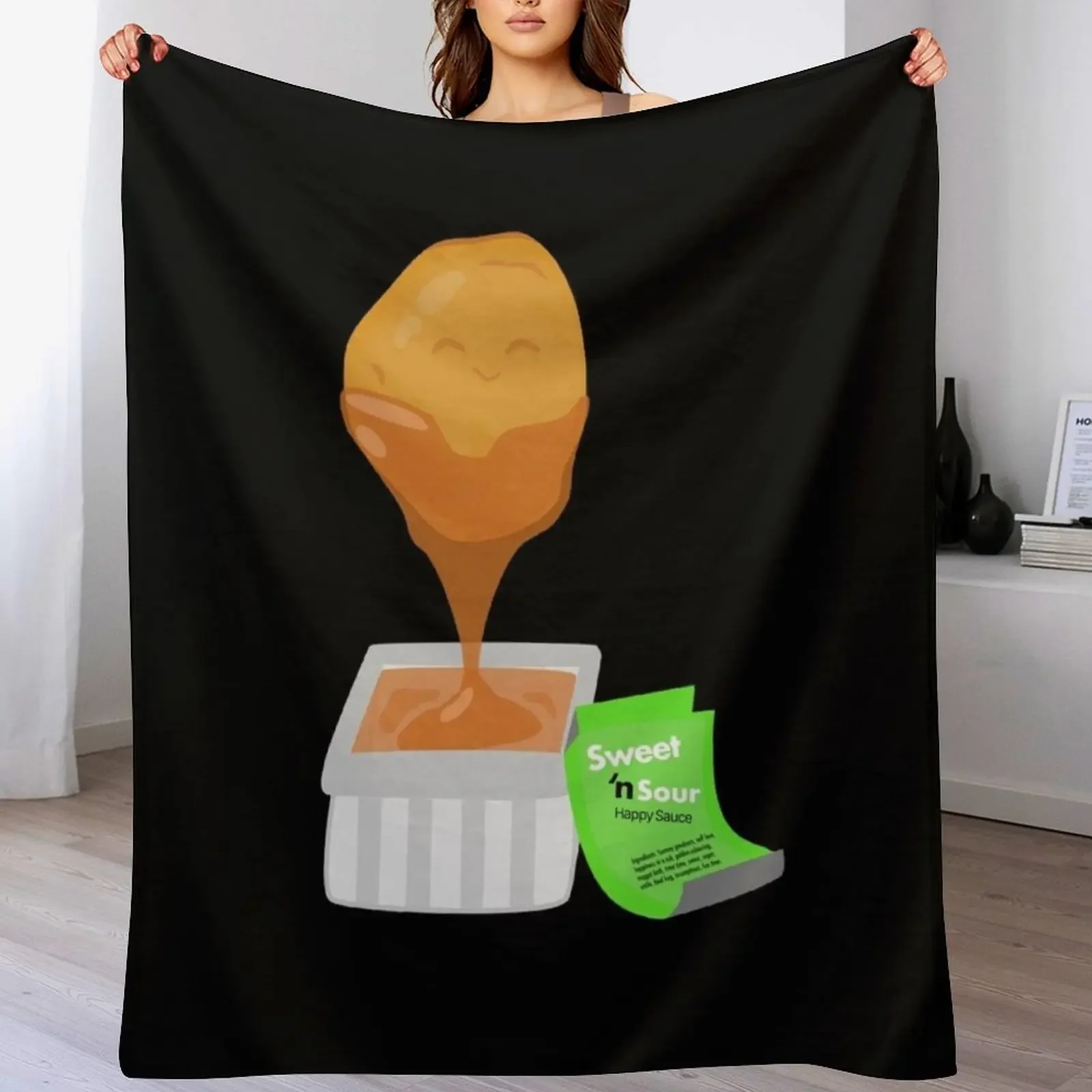 Chicken nugget sweet n sour sauce Throw Blanket Warm Comfortable Blanket Gift for Parents Friends
