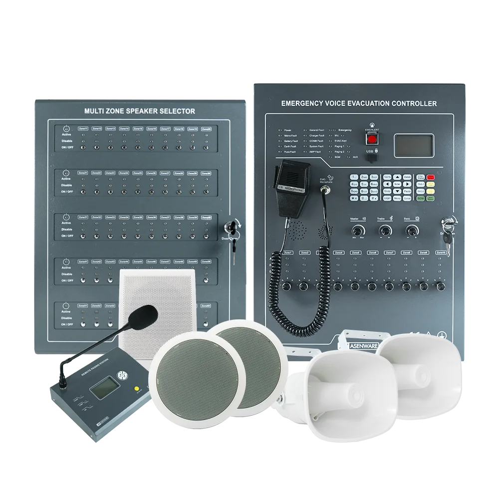 Asenware new public broadcasting system  control panel with Emergency Voice together