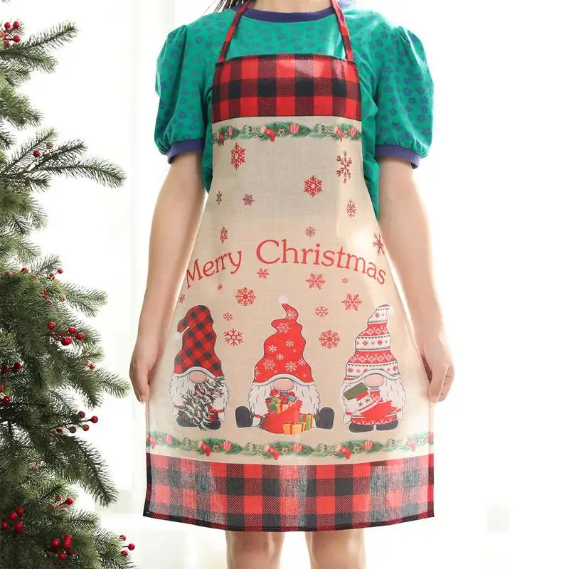 Christmas Kitchen Cooking Apron Cooking Baking Gnome Apron For Christmas Reusable Christmas Kitchen Cooking Apron For Adults