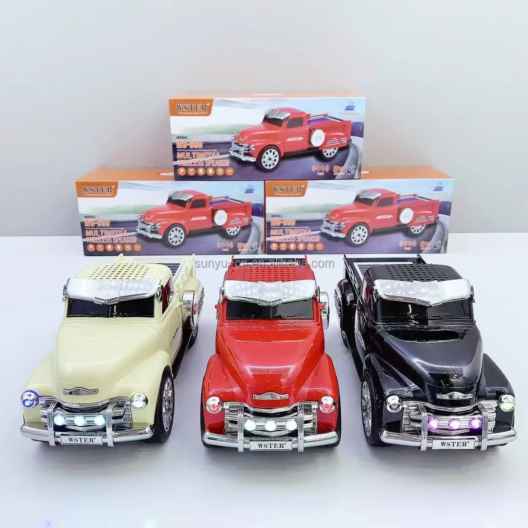 WS-695 Small Desktop Bluetooth Speakers Loud Sound for Mobile Phone Car Stereo Ultra Low Bass Car Model Speaker Solar Charging