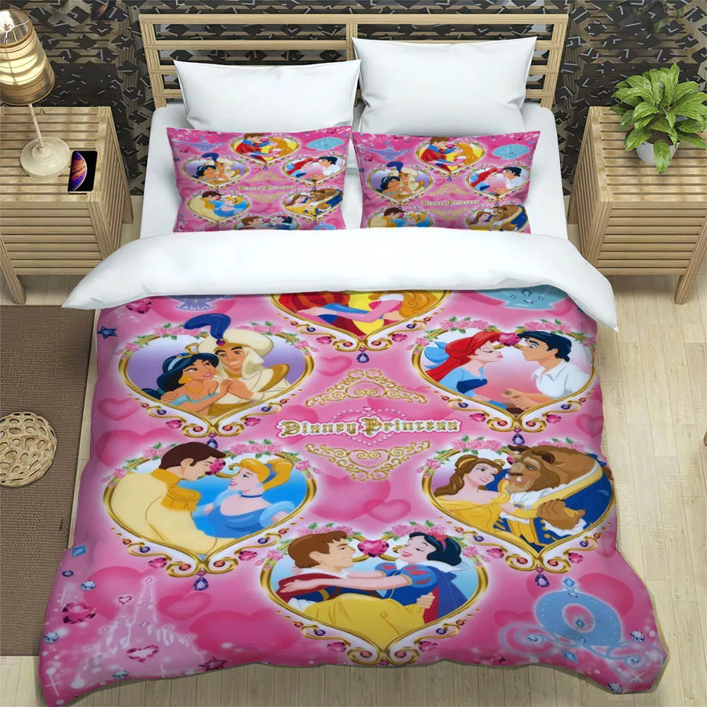 Cartoon Disney Princess Bedding Sets exquisite bed supplies set duvet cover bed comforter set bedding set luxury Birthday Gift