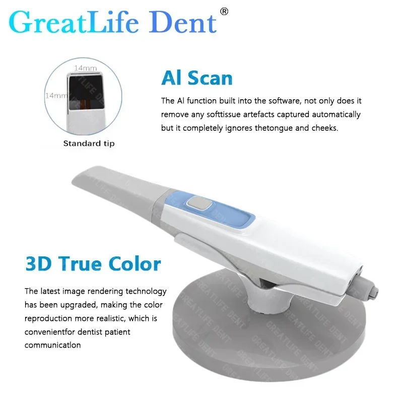 GreatLife Dent Escáner 3D Intraoral Runyes 3.0 Pro Software gratuito Ecosistema completo Restauración de ortodoncia CAD Aprobado por CE ISO