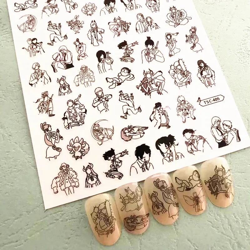 

1 PC Chainsaw Man 3D Japanese Anime Design Self Adhesive Decal Stamping DIY Manicue Decoration Tips Nail Art Sticker TSC 144