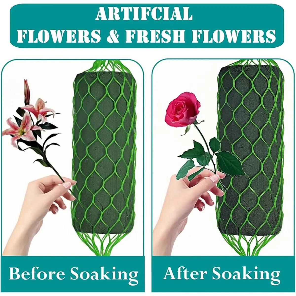 Utility Design Floral Foam Garland Sponge Blocks,Absorption Flower Holder Arch Door for Wet Dry Flowers Arrangement for Wedding