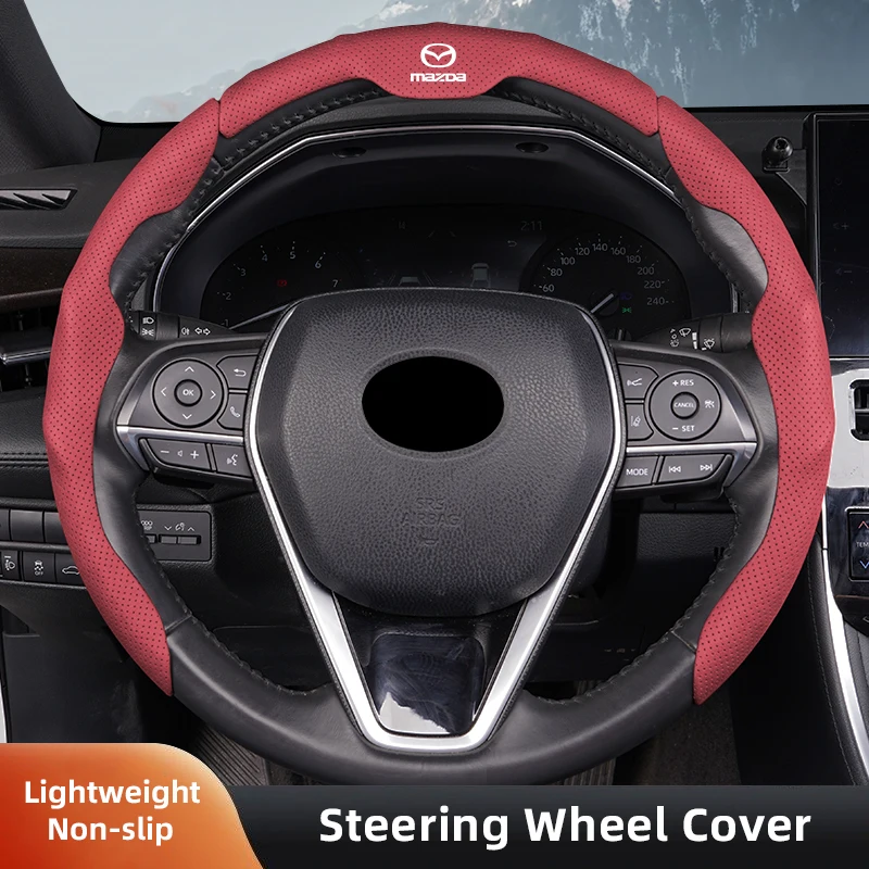 

Car Steering Wheel Cover Breathable Anti Slip Cover For Mazda 2 6 3 CX5 CX80 CX70 CX90 MX30 CX60 CX50 CX30 BT50 e-TPV CX3 Atenza