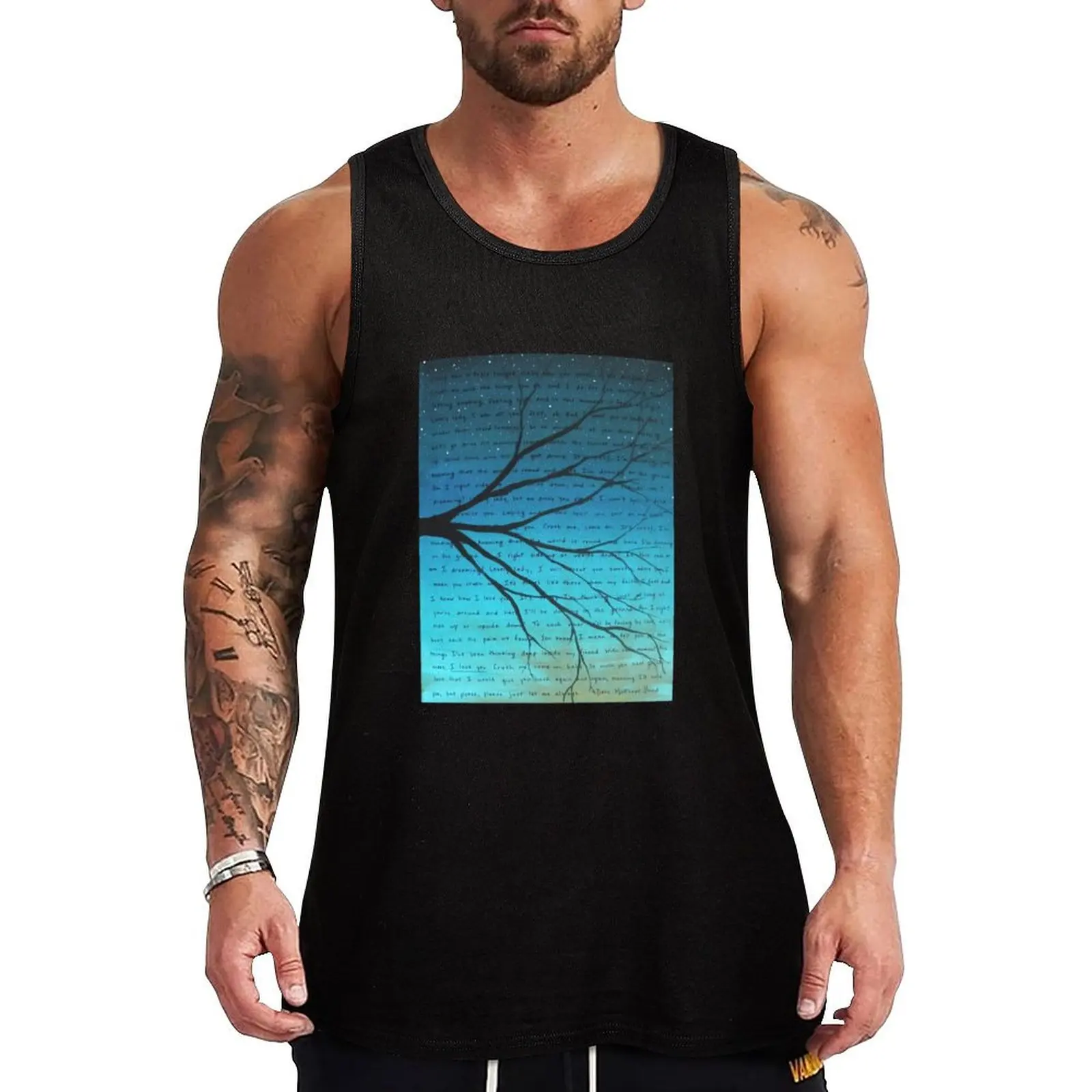 DMB Crush Lyric Art Camiseta sin mangas azul, camiseta sin mangas informal para el día a día, camisa holgada y ligera
