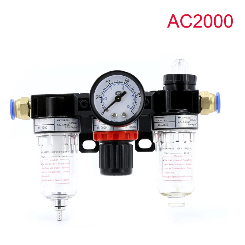 

AC2000 Pneumatic Parts Air Source Treatment Unit Pressure Regulator Oil/Water Separation AR2000 AL2000 AF2000 Filter 1/4" BSPT