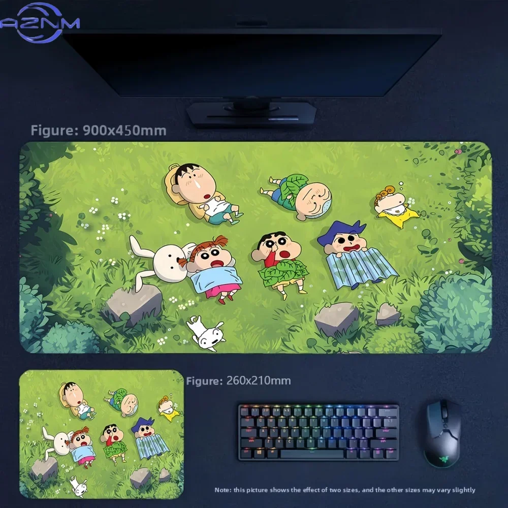 High Definition Animation Crayon Shin-chan and His Friends  Mouse Pad Girls Green Eye Protection Wrist  Table Mat