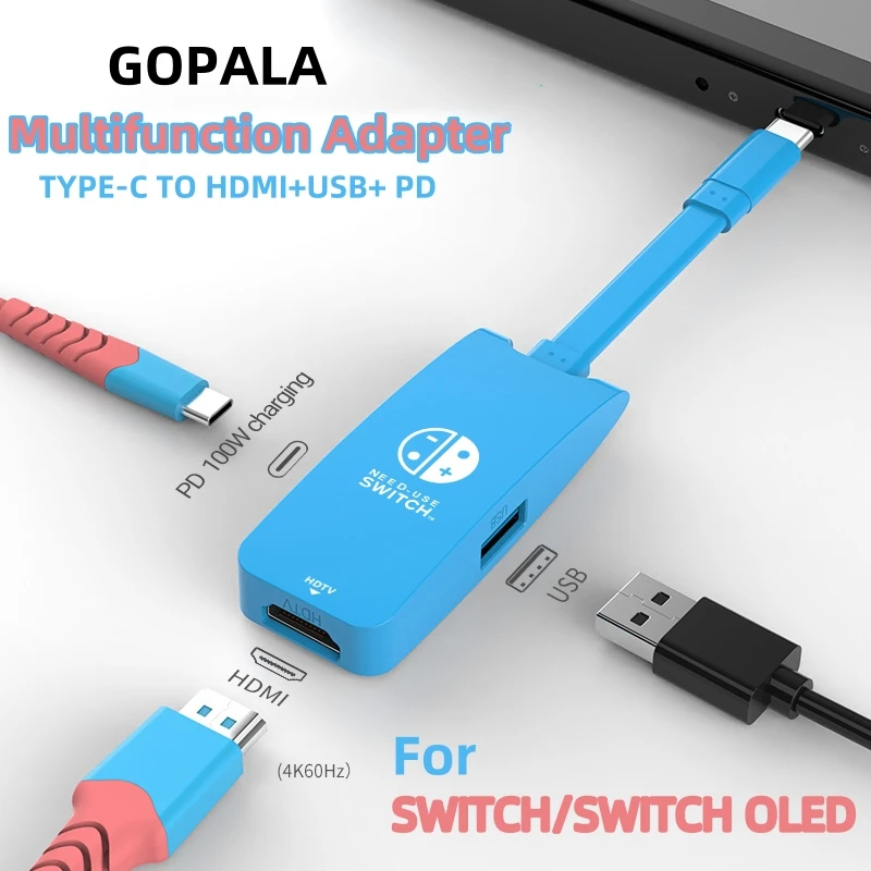 

Gopala 3 in 1 USB C to HDMI Adapter with USB3.0 5GBps Date Transfer for Switch OLED MacBook Pro Air iPad Pro Android Phone