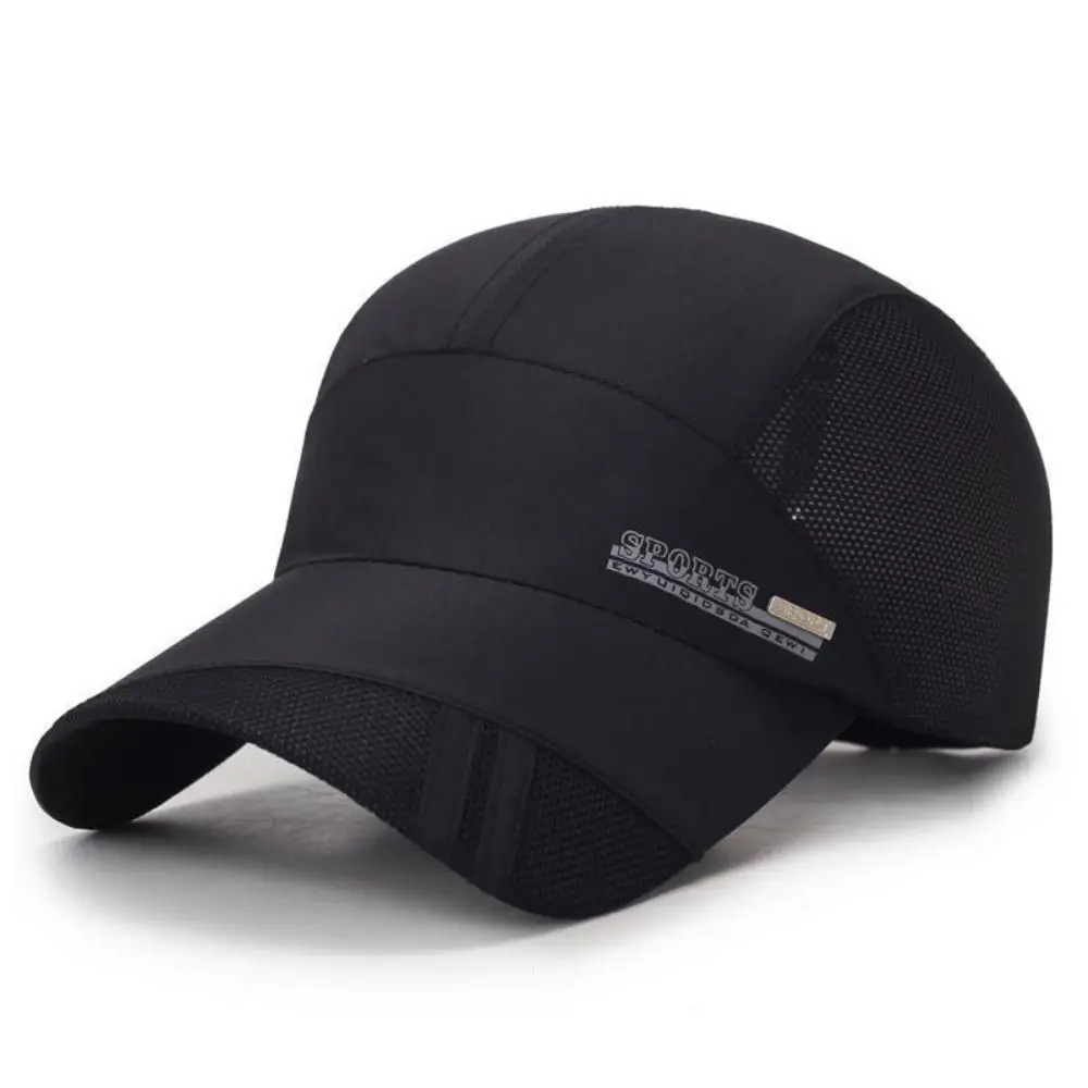 

Breathable Perforated Quick-Drying Hat Letter Embroidery Sun Protection Travel Sports Hat Adjustable Mesh Baseball Cap