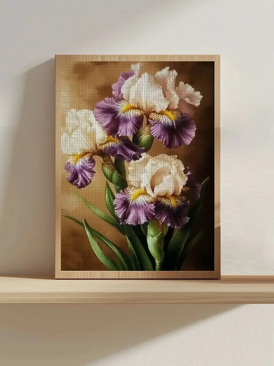 1 Stück 30x40 cm/11,8*15,74 Zoll Blumen-Motiv Kreuzstich-Set DIY-Kit 11CT/14CT DIY-Stickerei-Set DIY-Kreuzstich-Set Joy Sunday – Detail 1