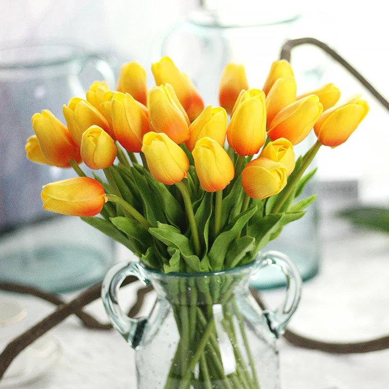 1PC PU Tulip Artificial Flower Real Touch Mini Tulip Home Wedding Decoration Flower