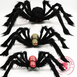 1/2PCS 75cm Halloween Spider Decoration Props Simulation Plush Big Black Spider Room Layout Holiday Props Trick Toy Wholesale