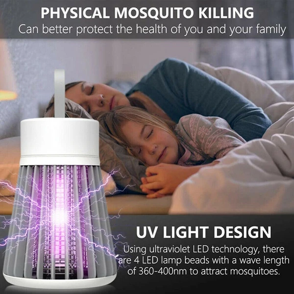 Mini lámpara antimosquitos de descarga eléctrica, lámpara de noche eléctrica con carga USB para interiores y exteriores, lámpara de prevención de