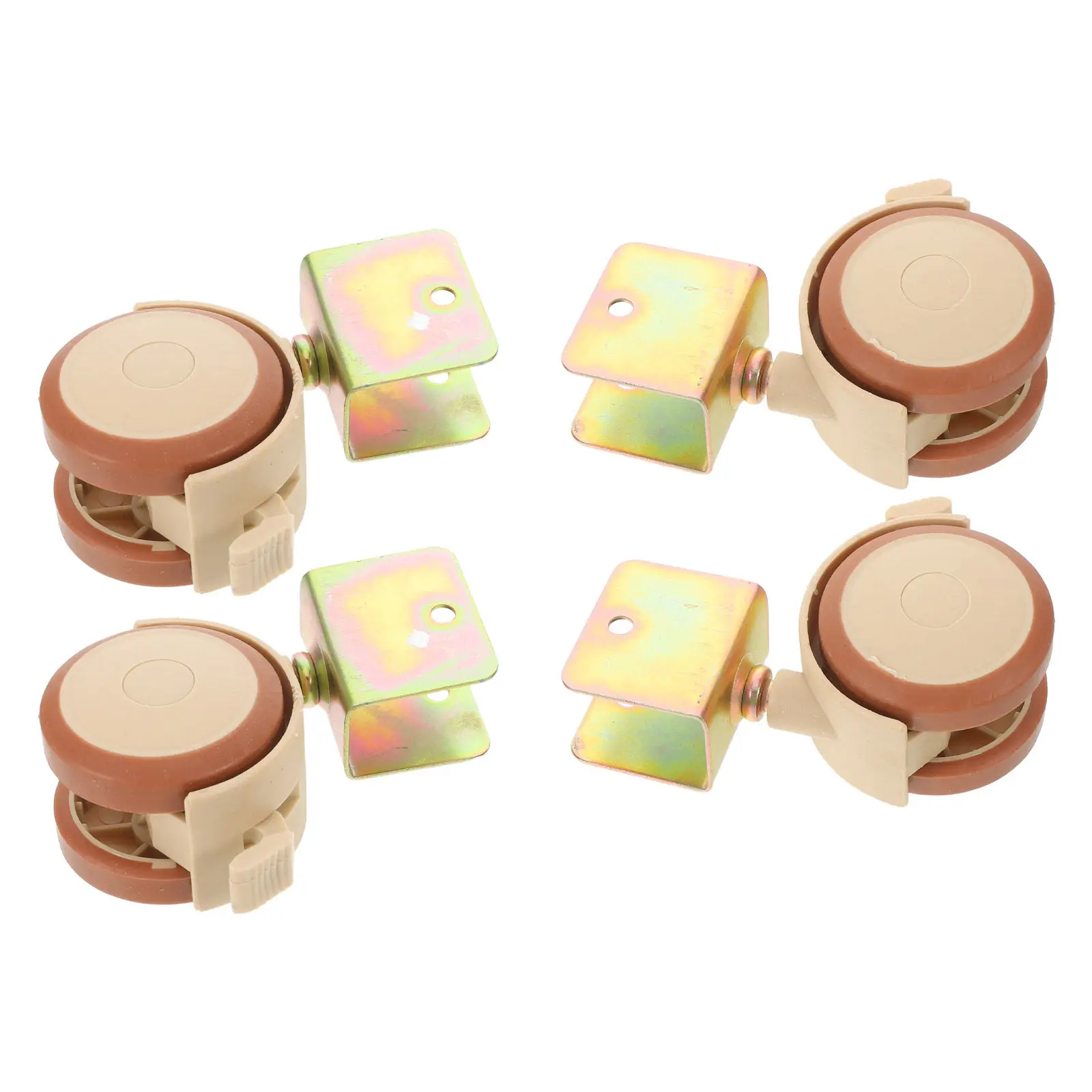 4Pcs Silent Universal Crib Wheels Clamp Replacement Baby Trolley Wheel Braked Casters Cot Smooth No Noise Accessories