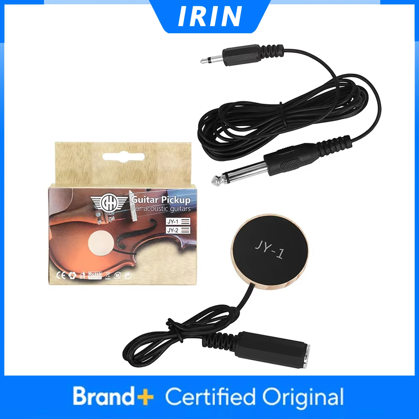 Pastilla Magnética IRIN para Guitarra Acústica con Control de Tono y Volumen, Cable de Audio, Accesorios y Repuestos para Guitarra