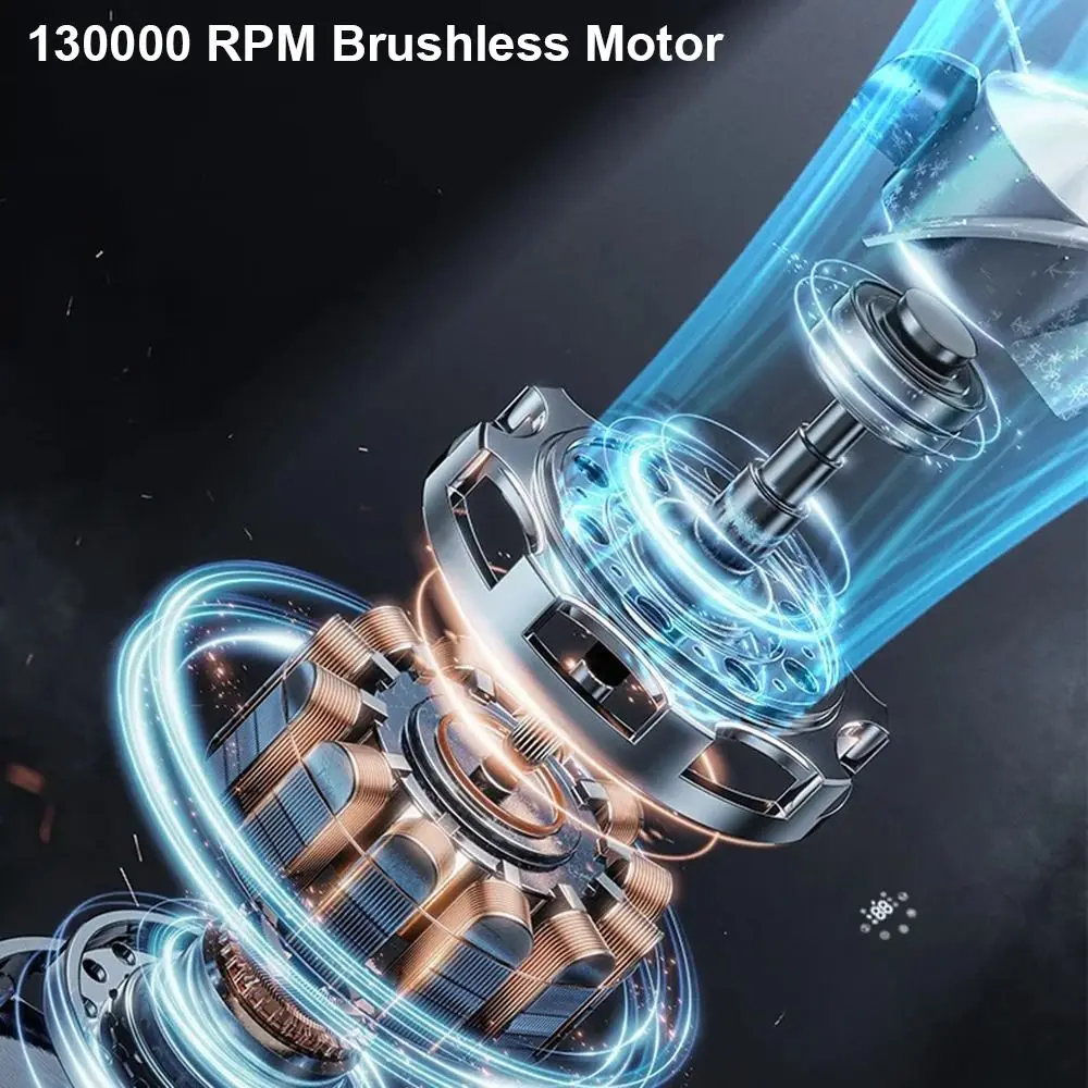 130000 RPM 터보 폭력 팬 디지털 디스플레이 브러시리스 모터 강력한 공기 송풍기 LED 조명으로 6 속도 조절 가능