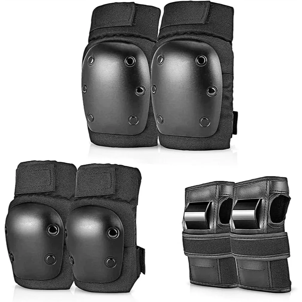 Knee Pads Elbow Pads Wrist Guards for Adult Youth 6 in 1 Protective Gear Set for Skateboarding Biking Roller Skating Cycling Out