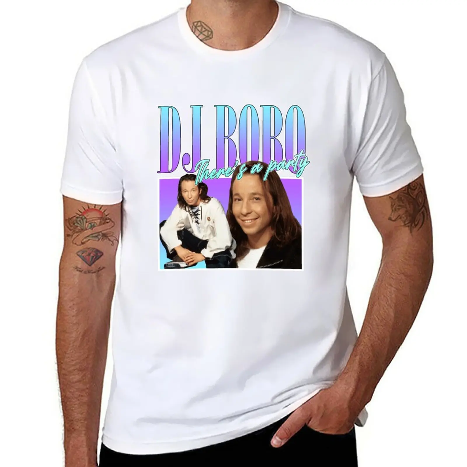 New DJ-Bobo-90s-Style-Eurodance- T-Shirt cute clothes blank t shirts Blouse funny t shirts black t shirts for men