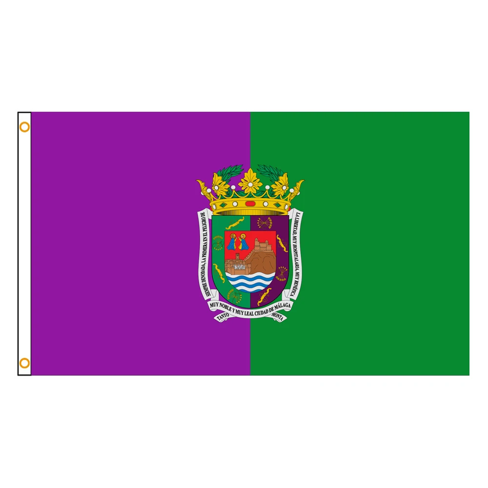3x5 Ft Málaga Malaga Flag Vivid Color and Fade proof a City of Spain Flags Polyester with Brass Grommets