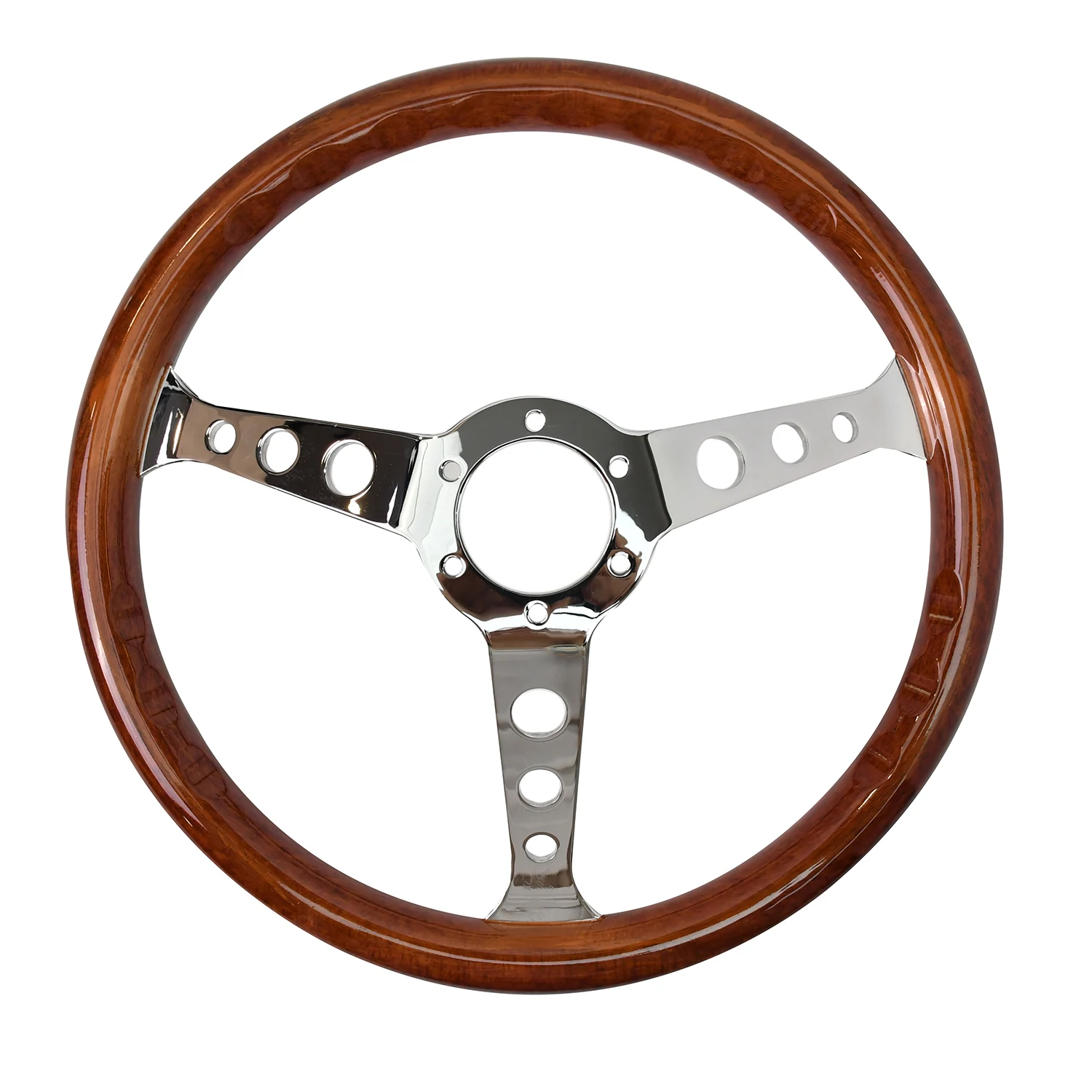 Copy Wood Racing Steering Wheel 14 Inch Abs Aluminum Alloy Cars Accessory Auto Parts 370mm Universal Steering Wheel 4