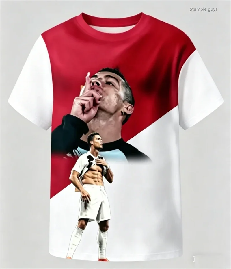 

Ronaldo 7 Casual Men Summer Short Sleeve Football Jersey Tshirt Kids Boys Clothes Tops Male All Year Round Kids Boys Clothes