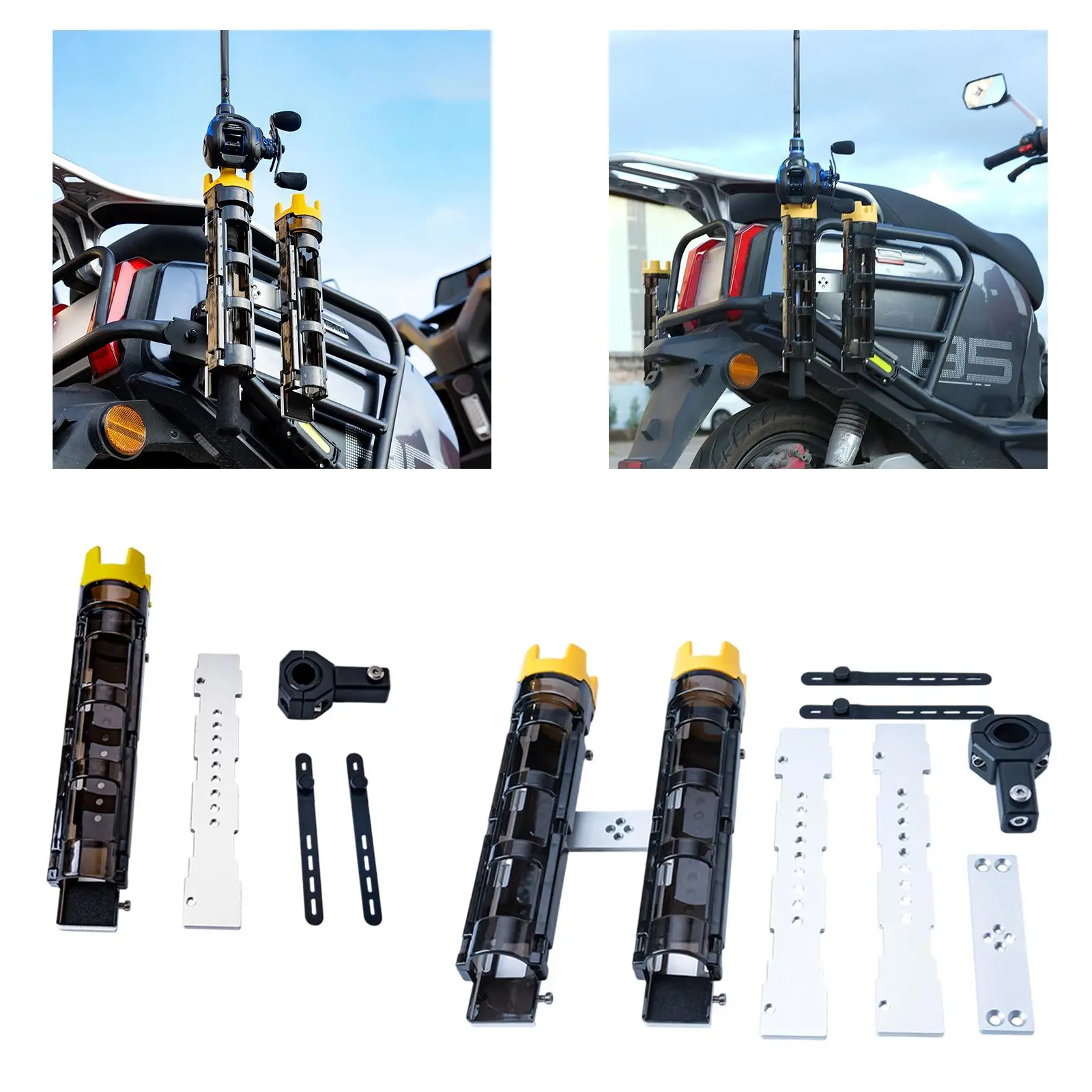 Fishing Accessory Aluminum Alloy Rod Holder Sturdy Bike Mount Bracket Fishing Equipment for Fishing Travel