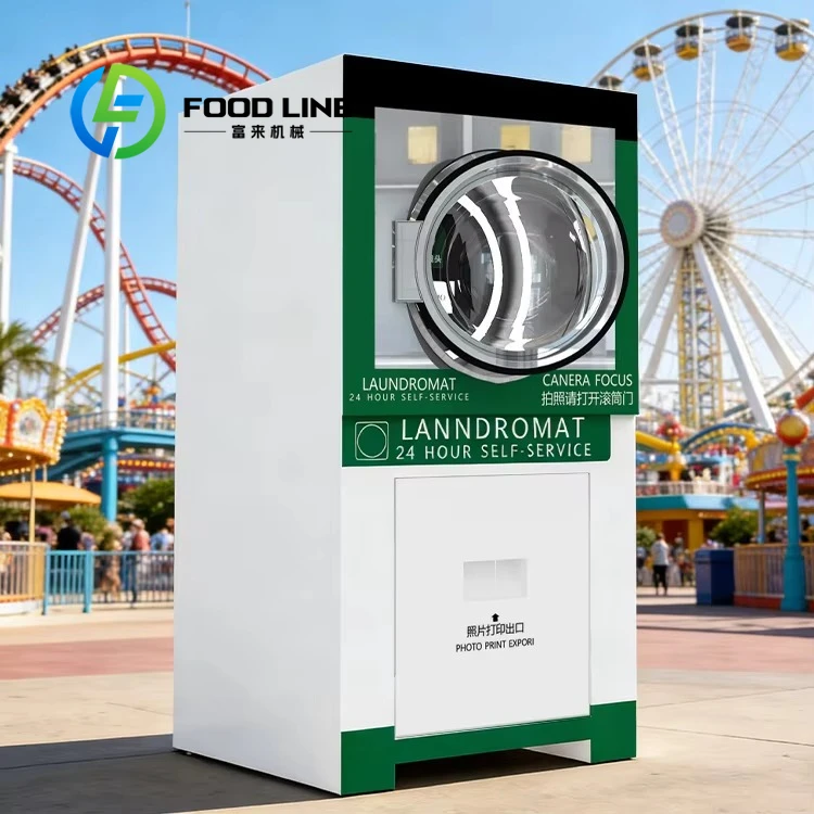 Photo Booth Kiosks with Branded Stickers Laundromat Self-Service Instant Photo Printing Kiosks customize