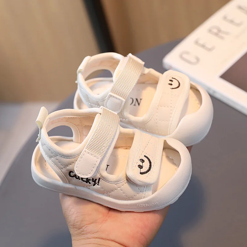 Toddler Sandals Summer Children Shoes Little Kids Sport Sandals Lucky Smile Face Unisex Baby Boys Girls Casual Anti-slip Sandals