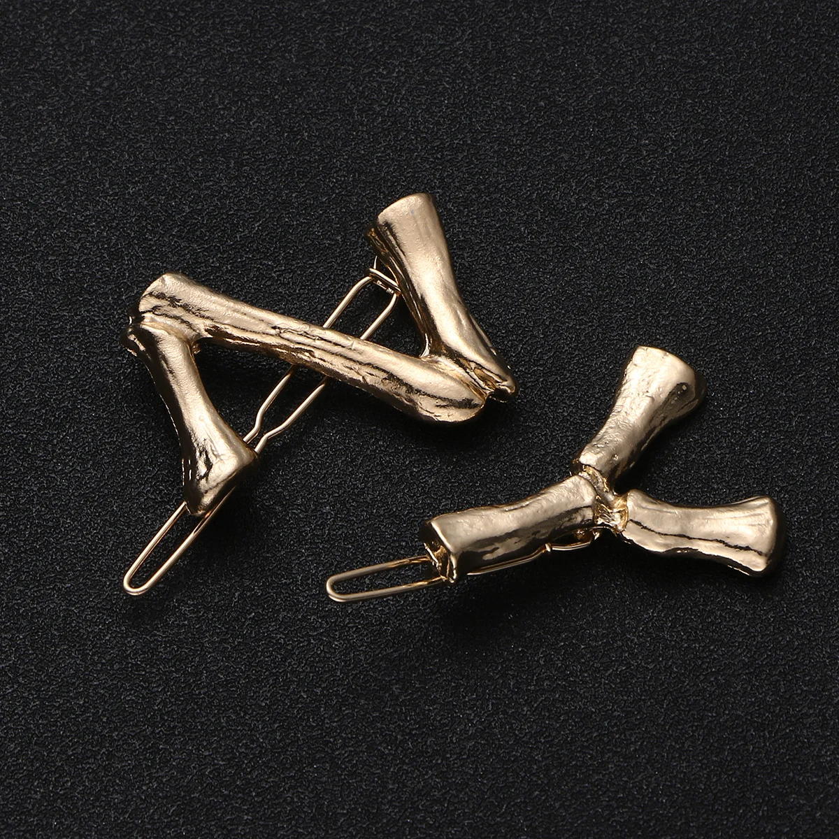 

2pcs Letter Hair Clip Bamboo Design Alloy Hairpin Alphabet Barrette For Women Girls Decorative Side Hair Accessories Daily