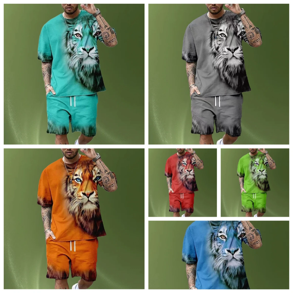 

2025Новый летний винтажный комплект мужской футболки с принтом, топ с короткими рукавами, летний мужской комплект, уличный стиль, большой графический комплект, мужская одежда из 2 предметов