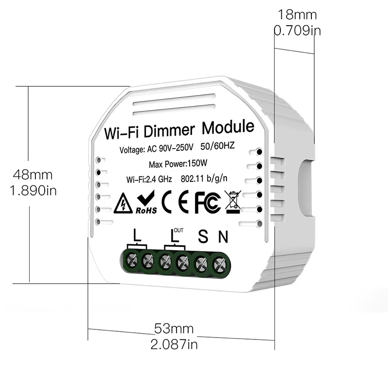 1/2 vie Wifi Intelligente Dimmer Interruttore Interruttore di Modulo Wireless Tuya App Controllo Vocale Interruttore Della Luce A Parete Commutatore