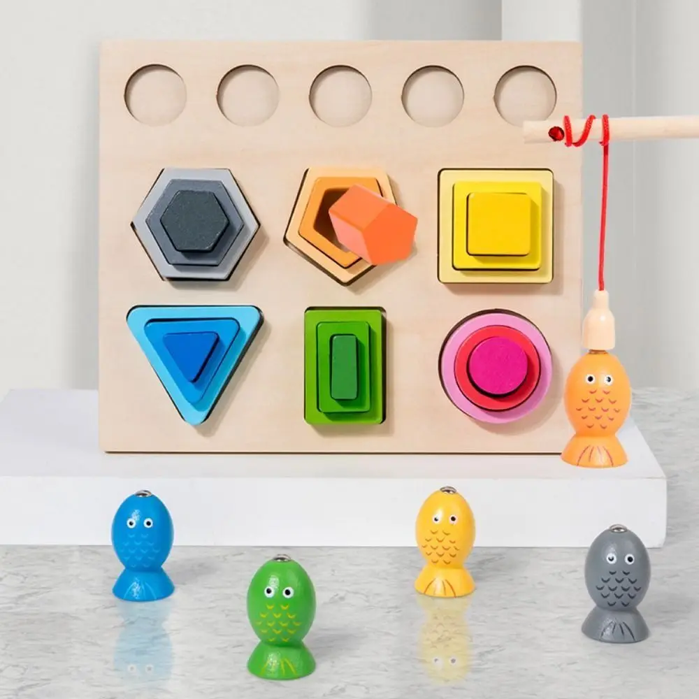 Giocattoli coordinati a forma di legno Giocattoli geometrici colorati in legno Montessori Ordinamento Montessori Ordinamento impilabili Giocattoli per bambini