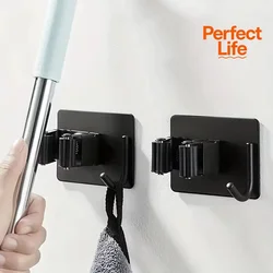 Stainless steel non-punching mop hook mop clip multifunctional wallmounted bathroom hanging mop and broom rack