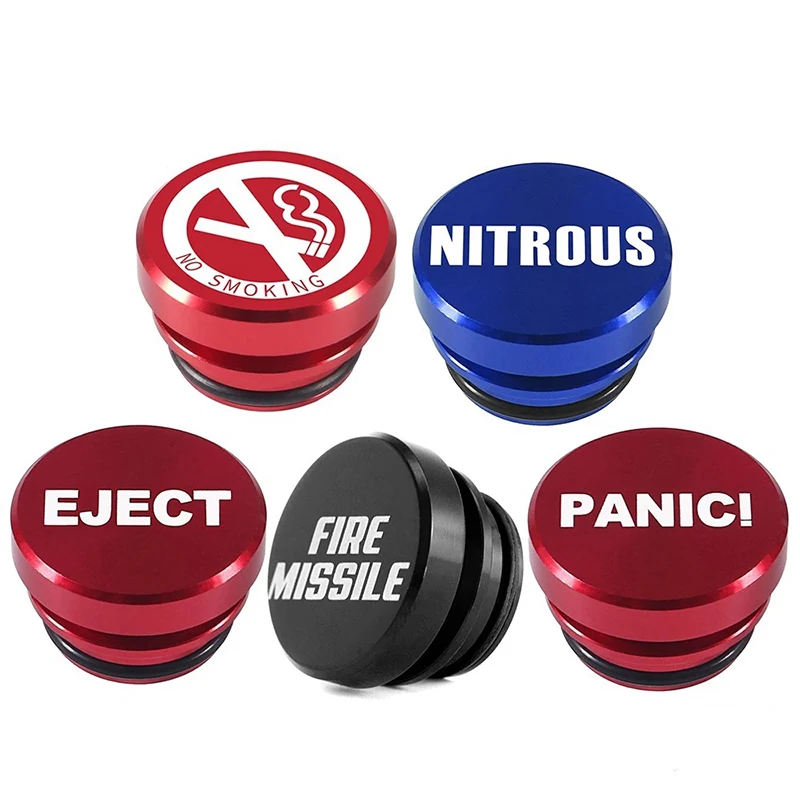 Universal Fire Missile Eject Button Car Cigarette Lighter Cover Universal Aluminum Red Ignition Cap 12V  Socket for most cars