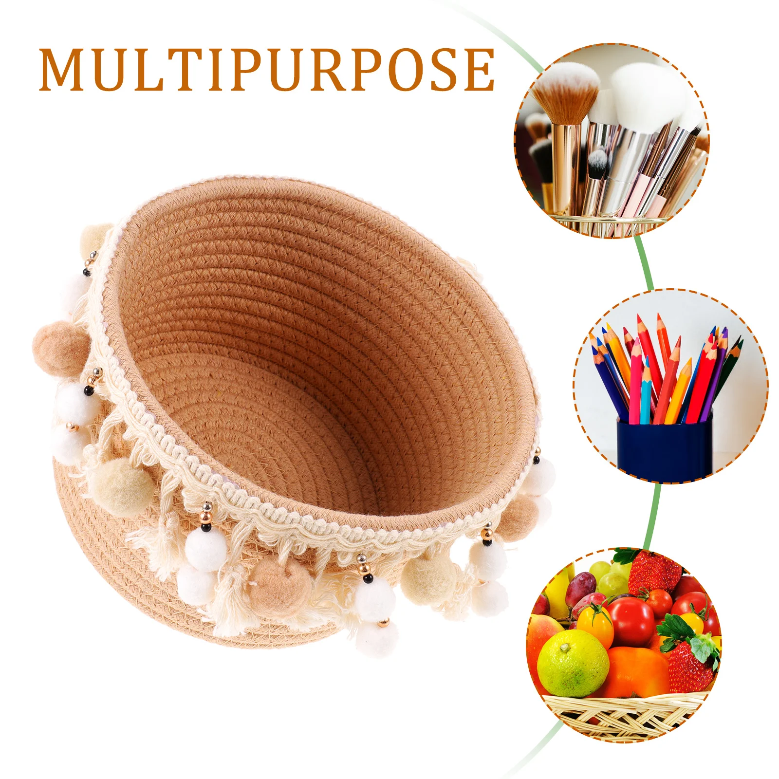 

Cotton Rope Basket Woven Baskets for Storage Round Decorative Bathroom Holder Toy ganizers Storage Solutions Home ganization