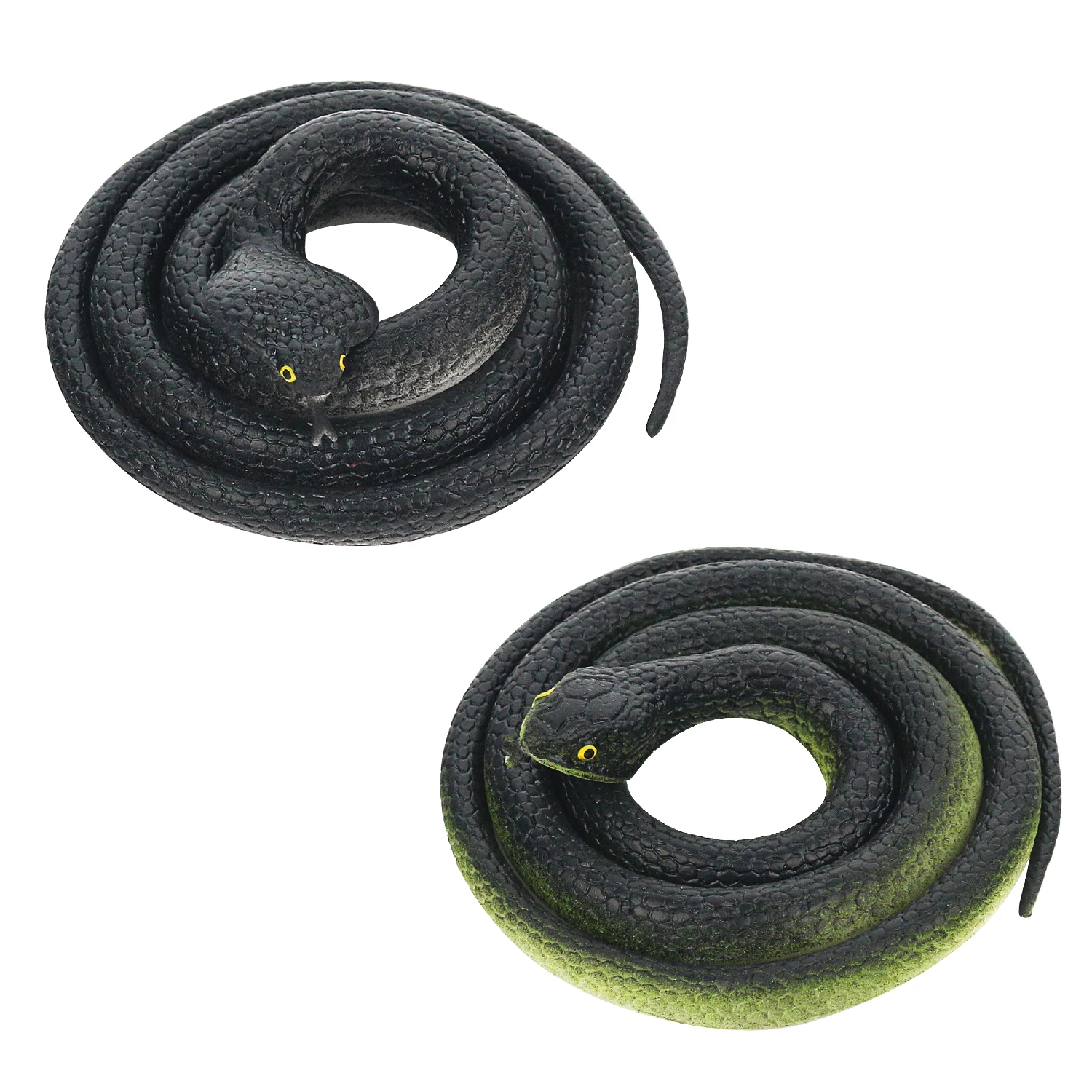 Serpiente falsa de goma suave, serpiente verde grande, modelo de animal, accesorios de broma, juguetes de miedo