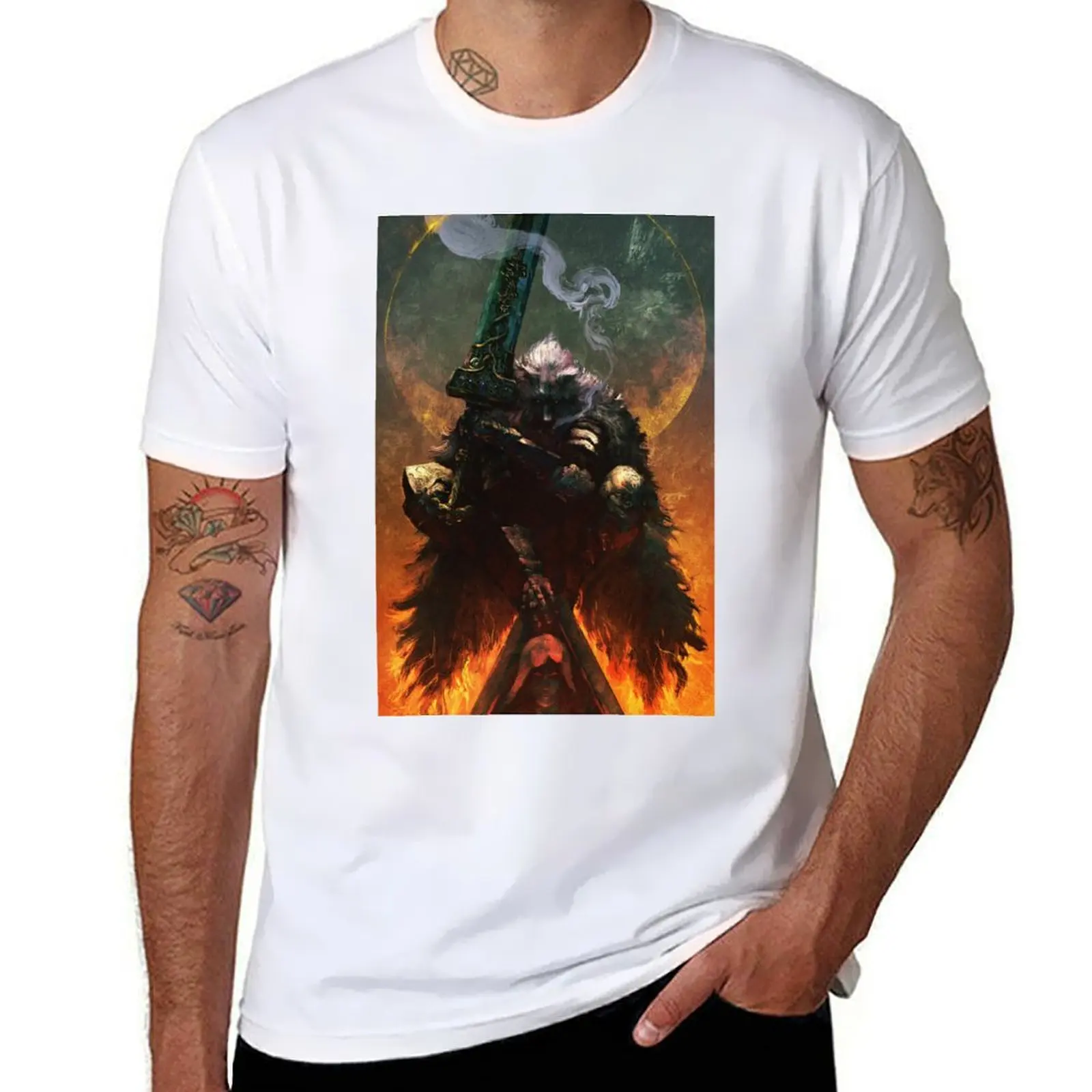 

Wolf Sword-man T-Shirt cotton t shirt pack men t shirt cotton 100% t shirts for man cotton funny T-Shirt